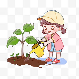 植树节儿童栽树素材