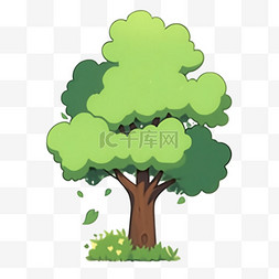 手绘植树节素材图片_植树节树木免抠素材