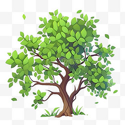 矢量绿色大树图标图片_植树节树木免抠素材