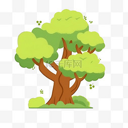 矢量绿色大树图标图片_春天植树节大树素材