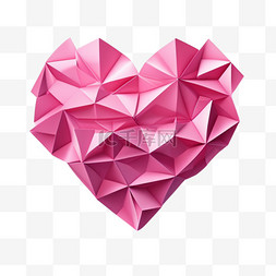 爱心折纸图片_折纸粉色爱心插画装饰免抠图片