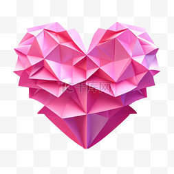 爱心折纸图片_折纸粉色爱心插画装饰png图片