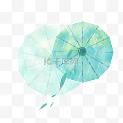 清明节雨伞素材图片_水彩风清明节雨伞设计