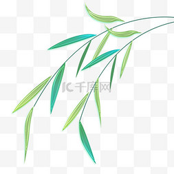 玻璃植物植物图片_玻璃风清明节植物柳树设计图