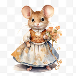 老鼠图案图片_ai绘画老鼠裙子元素立体免抠图案