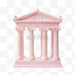 装饰粉色罗马柱元素立体免抠图案