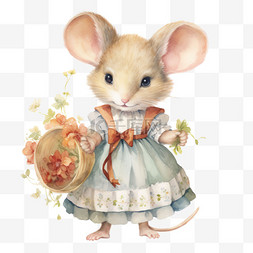 老鼠图案图片_质感老鼠裙子元素立体免抠图案