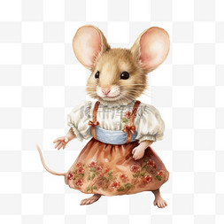 老鼠图案图片_合成老鼠裙子元素立体免抠图案