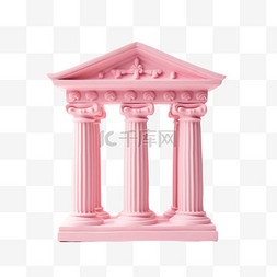 罗马柱头图片_数字艺术粉色罗马柱元素立体免抠