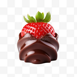 真实巧克力图片_真实草莓巧克力元素立体免抠图案