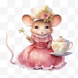 老鼠图案图片_合成婚纱老鼠元素立体免抠图案