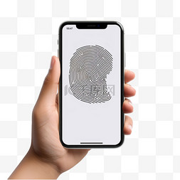 简洁指纹手机元素立体免抠图案