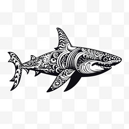 3d鲨鱼鲨鱼图片_3d艺术鲨鱼元素立体免抠图案
