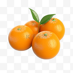 创意橘子图片_创意新鲜橘子元素立体免抠图案