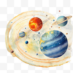 卡通彩绘图案图片_卡通彩绘星球元素立体免抠图案