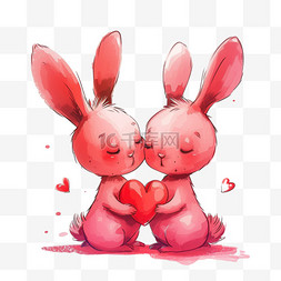 动漫人物图片_可爱的小兔卡通粉色手绘元素