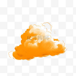 3d立体云朵图片_3d黄色云朵元素立体免抠图案