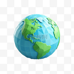 蓝色地球图案图片_矢量蓝色地球元素立体免抠图案