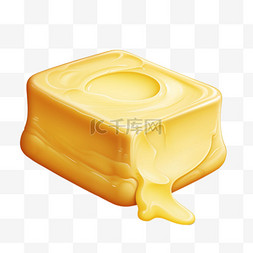 流下的黄油图片_纹理美味黄油元素立体免抠图案