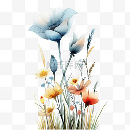 植物花卉手绘素描图片_植物花朵手绘免抠春天元素