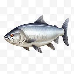 矢量灰色小鱼元素立体免抠图案