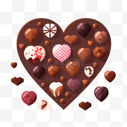 真实爱心巧克力元素立体免抠图案