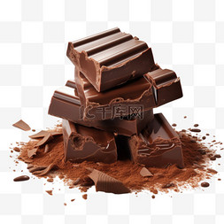真实巧克力图片_真实丝滑巧克力元素立体免抠图案