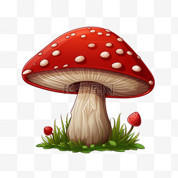 蘑菇造型图片_造型红色蘑菇元素立体免抠图案