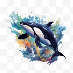 海豚免抠图片_纹理可爱海豚元素立体免抠图案