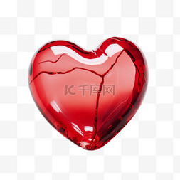 立体的心图片_纹理红色爱的心元素立体免抠图案
