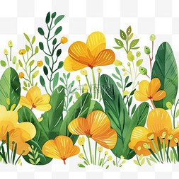 插画春天植物花朵手绘免抠元素