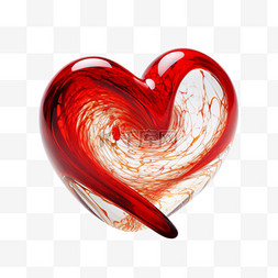 红色立体心图片_简单红色爱的心元素立体免抠图案