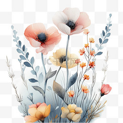 植物花卉手绘素描图片_植物花朵手绘免抠元素春天