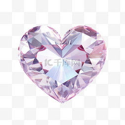 矢量爱心钻石元素立体免抠图案