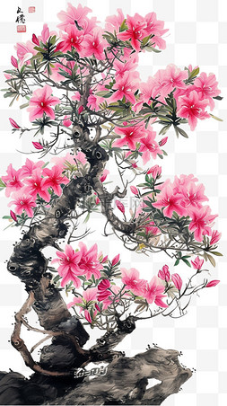 野杜鹃花图片_植物树木花朵春天手绘元素