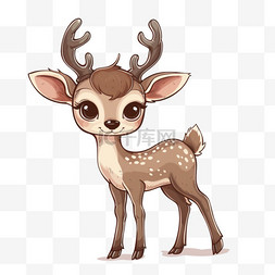 动物可爱卡通背景图片_可爱小鹿动物手绘卡通免抠元素