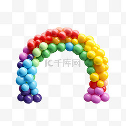 合成气球图片_合成彩虹气球元素立体免抠图案