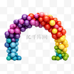纹理彩虹气球元素立体免抠图案