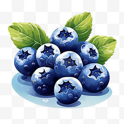 卡通手绘蓝莓图片_小清新水果之蓝色蓝莓png图片
