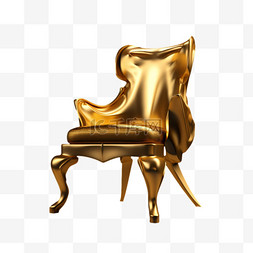 图形金色桌椅元素立体免抠图案