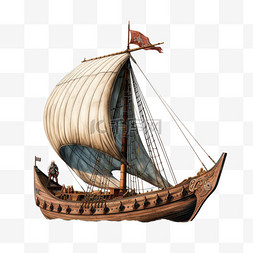 古代图片_ai古代帆船元素立体免抠图案