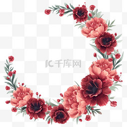 康乃馨手绘插图图片_免抠春天花朵边框手绘元素