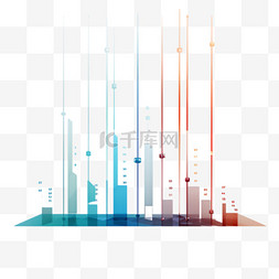 艺术彩色柱状图元素立体免抠图案