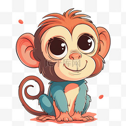手绘可爱的猴子卡通免抠元素