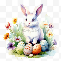 特色兔子彩蛋元素立体免抠图案
