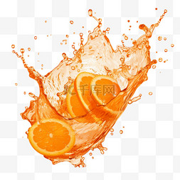 简洁清新橙子元素立体免抠图案