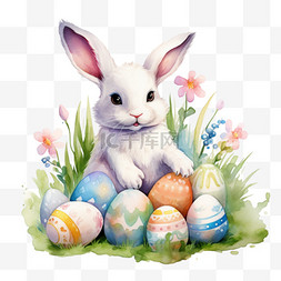 真实兔子彩蛋元素立体免抠图案