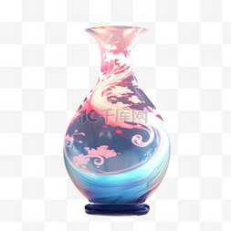 矢量琉璃花瓶元素立体免抠图案