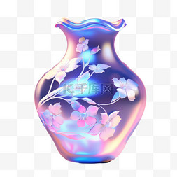 质感琉璃花瓶元素立体免抠图案
