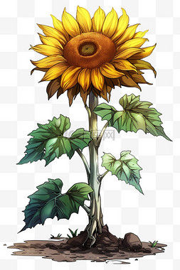 游戏游戏图标图片_植物向日葵免抠手绘元素
